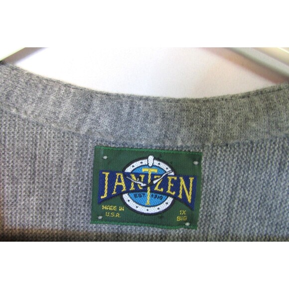 Vintage Jantzen Men’s Gray Button Up Cardigan Sweater 1X Big Made In USA - Picture 4 of 14